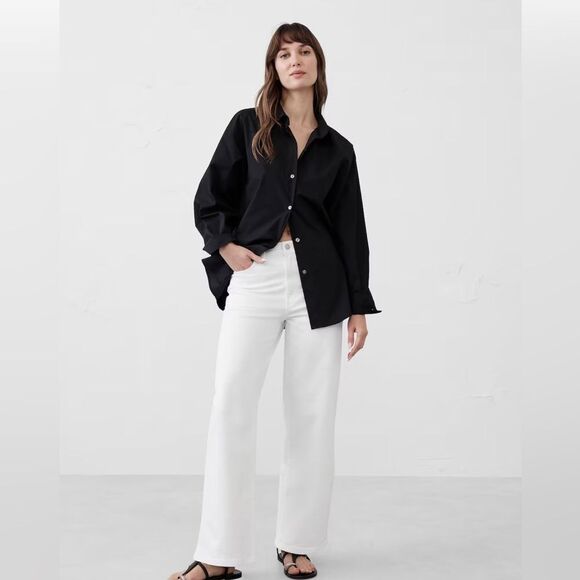 BANANA REPUBLIC High-Rise Straight Jean, White, Size 6 Petite - Picture 1 of 11